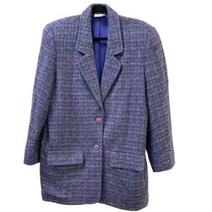 Vintage Saks Collection Tweed Boucle knit, multi tone single breasted jk…